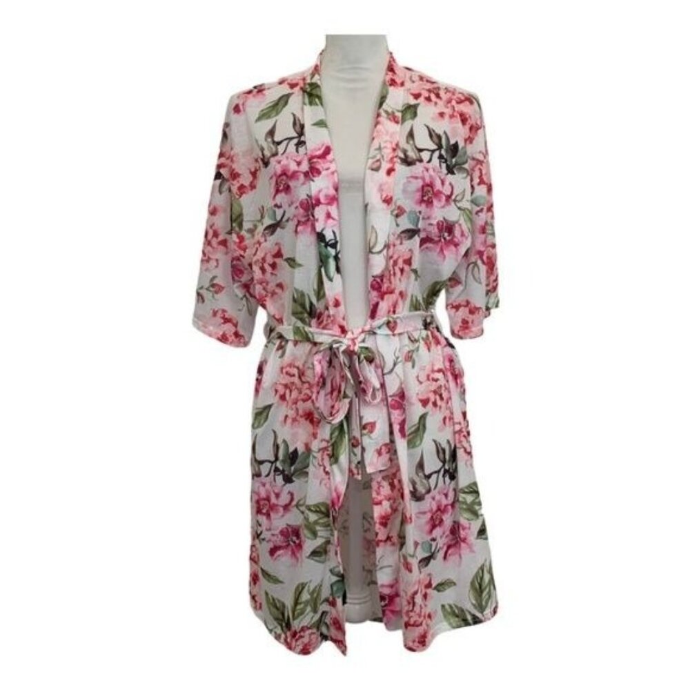 Show Me Your MuMu Floral Kimono Robe One Size Boho Pink